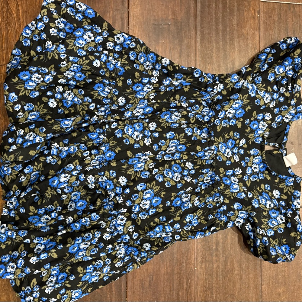 GAP Kids Casual Dress - Black and Blue Floral